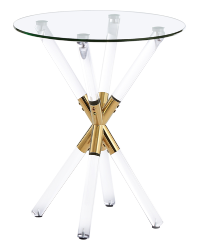 Best Master Furniture Dalton 24" Glass End Table In Gold