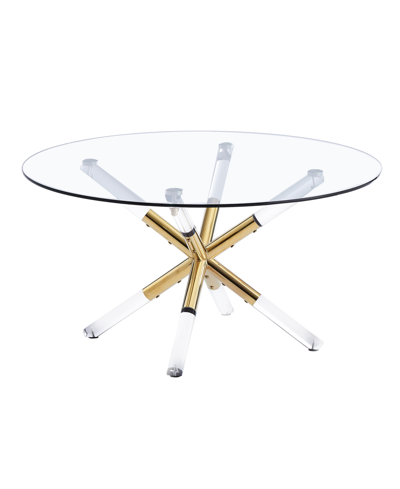 Best Master Furniture Dalton 18" Glass Coffee Table In Gold