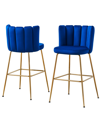 BEST MASTER FURNITURE ELEGANTE 41" VELVET BAR STOOLS, SET OF 2