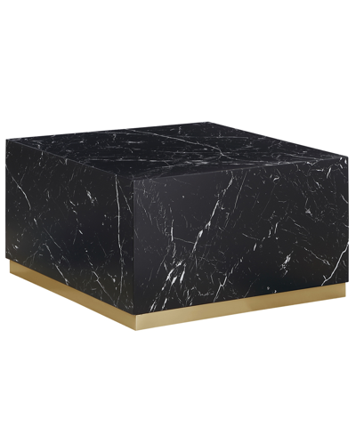 Best Master Furniture Zhuri 21" Faux Marble Square Coffee Table In Black