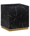 BEST MASTER FURNITURE ZHURI 22" FAUX MARBLE SQUARE END TABLE