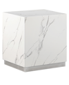 BEST MASTER FURNITURE ZHURI 22" FAUX MARBLE SQUARE END TABLE