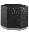 BEST MASTER FURNITURE ZHURI 20" FAUX MARBLE HEXAGON END TABLE