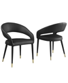 BEST MASTER FURNITURE JACQUES 32" FAUX LEATHER DINING CHAIRS, SET OF 2