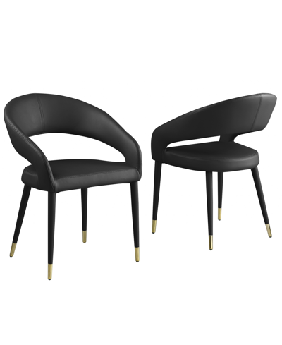 Best Master Furniture Jacques 32" Faux Leather Dining Chairs, Set Of 2 In Black