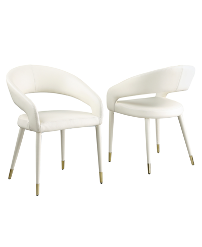 Best Master Furniture Jacques 32" Faux Leather Dining Chairs, Set Of 2 In Cream