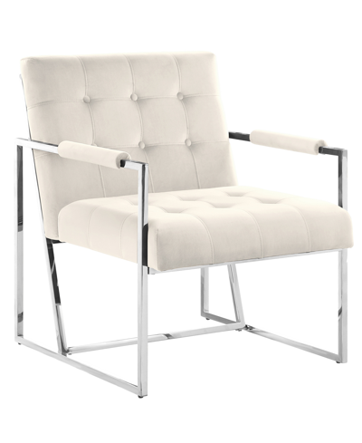 Best Master Furniture Luxor 32" Velvet Modern Accent Chair In Beige