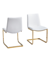 Best Master Furniture Blanca 34" Faux Leather Dining Chairs, Set Of 2 In White