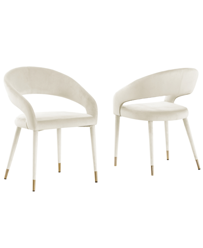 Best Master Furniture Jacques 32" Velvet Dining Chairs, Set Of 2 In Cream