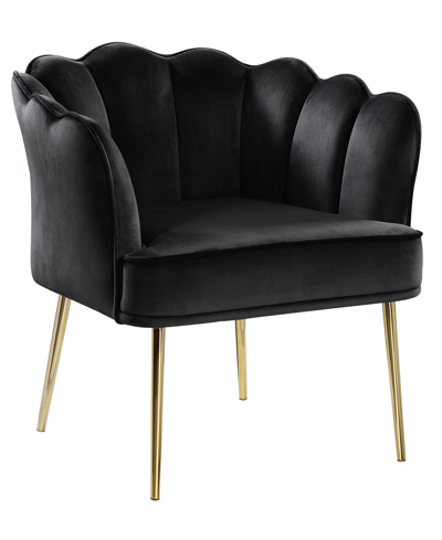 Best Master Furniture Jackie 29" Velvet With Metal Legs Accent Chair In Black