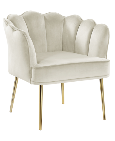Best Master Furniture Jackie 29" Velvet With Metal Legs Accent Chair In Cream