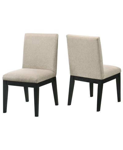 Best Master Furniture Terra 34" Linen Side Chairs, Set Of 2 In Cream