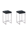 BEST MASTER FURNITURE JERSEY 27" FAUX LEATHER COUNTER HEIGHT STOOLS, SET OF 2