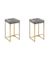 Best Master Furniture Jersey 27" Faux Leather Counter Height Stools, Set Of 2 In Gray
