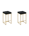 BEST MASTER FURNITURE JERSEY 27" FAUX LEATHER COUNTER HEIGHT STOOLS, SET OF 2