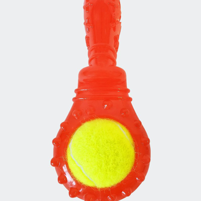 American Pet Supplies Tennis Ball With Treat Fill And Squeaker In Red