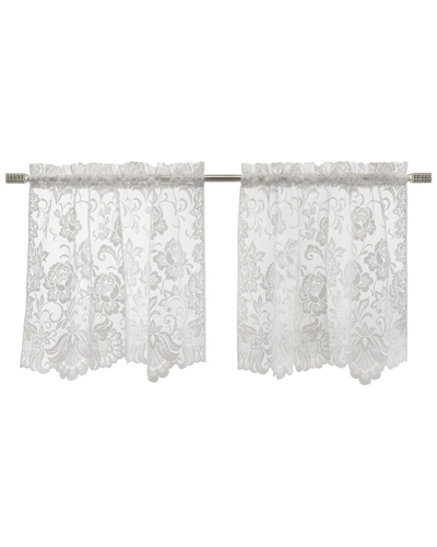 Habitat Limoges Sheer Rod Pocket 55x24 Curtain Tiers In White