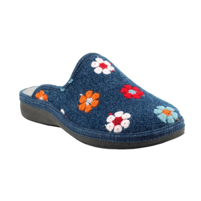 Lunar Womens/ladies Anther Felt Slippers In Blue