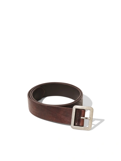 Faherty Rugged Leather Belt In Brown