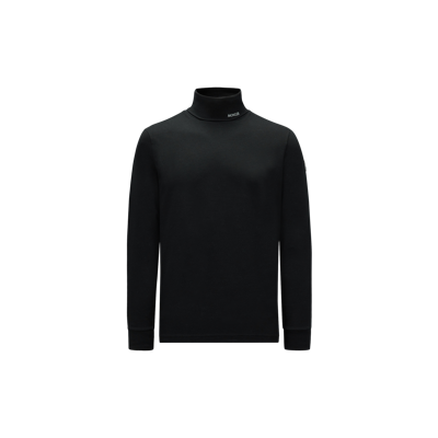 Moncler Collection Logo Turtleneck T-shirt Black In Noir