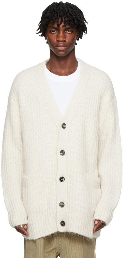 Ami Alexandre Mattiussi Off-white Chunky Cardigan In Ivory/185