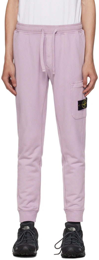 Stone Island Purple Slim-fit Sweatpants In V0047 Lavender