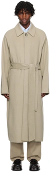 Ami Alexandre Mattiussi Taupe Water-repellent Coat In Clay/263