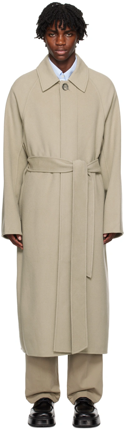 Ami Alexandre Mattiussi Taupe Water-repellent Coat In Clay/263