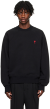 Ami Alexandre Mattiussi Embroidered Logo Organic Cotton Sweatshirt In Black,red