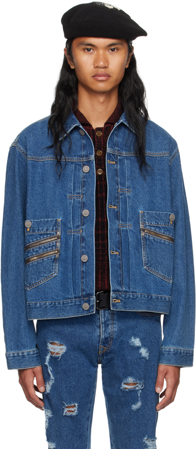 Vivienne Westwood Spray Orb Marlene Jacket In Blue