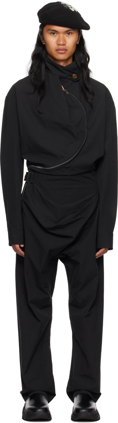 Vivienne Westwood Ming 偏中心拉链连体长裤 In Black