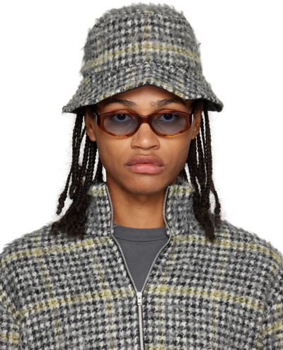 Our Legacy Black & White Houndstooth Bucket Hat In Prenzlauer Houndstoo
