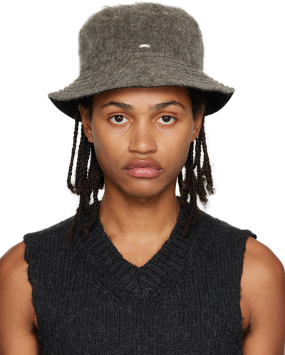 Our Legacy Gray Hairy Bucket Hat In Mole Grey Mohair