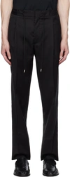 LARDINI BLACK DRAWSTRING TROUSERS