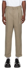 AMI ALEXANDRE MATTIUSSI TAUPE CARROT-FIT TROUSERS
