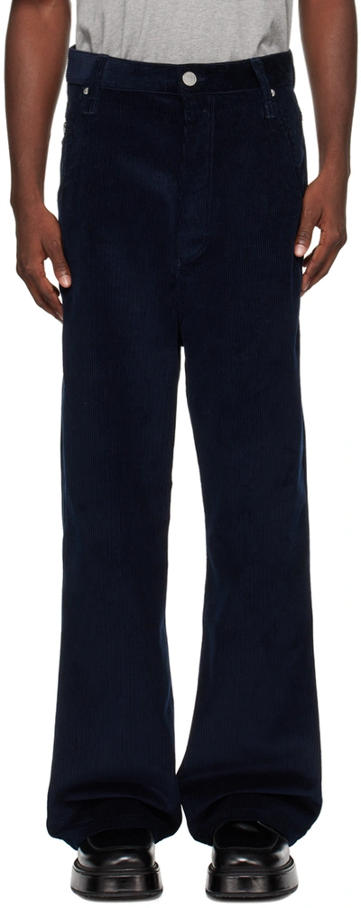 Ami Alexandre Mattiussi Navy Baggy-fit Trousers In Night Blue.430