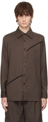 The World Is Your Oyster Brown Button Shirt In Brown