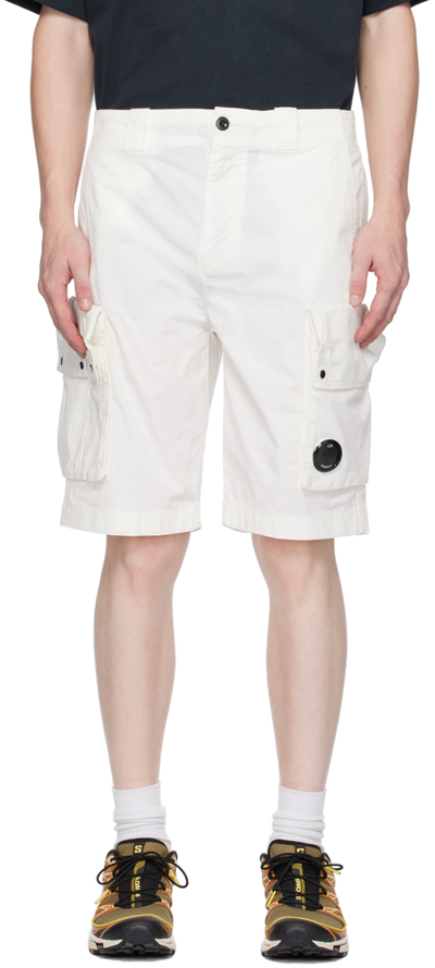 C.p. Company C.p.company Shorts White In 103 Gauze White