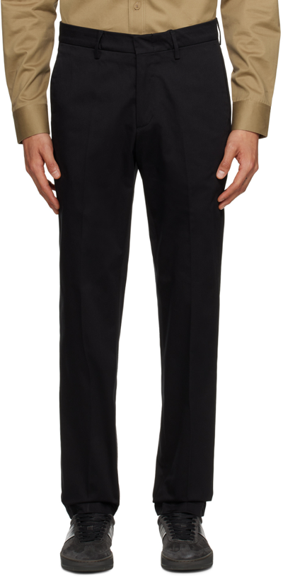 Dunhill Black Zip Chino Trousers In Black 001