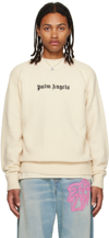 Palm Angels "classic Logo" Merino Wool And Cashmere Sweater In White Black