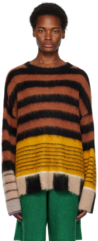Zankov Brown & Black Ivan Sweater In 209 Tobacco Multi