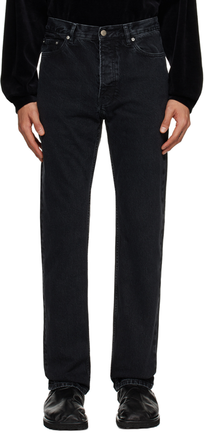 Filippa K Black Classic Jeans In Charcoal Black