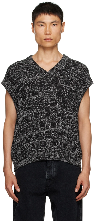 Filippa K Square Knit Waistcoat In Black