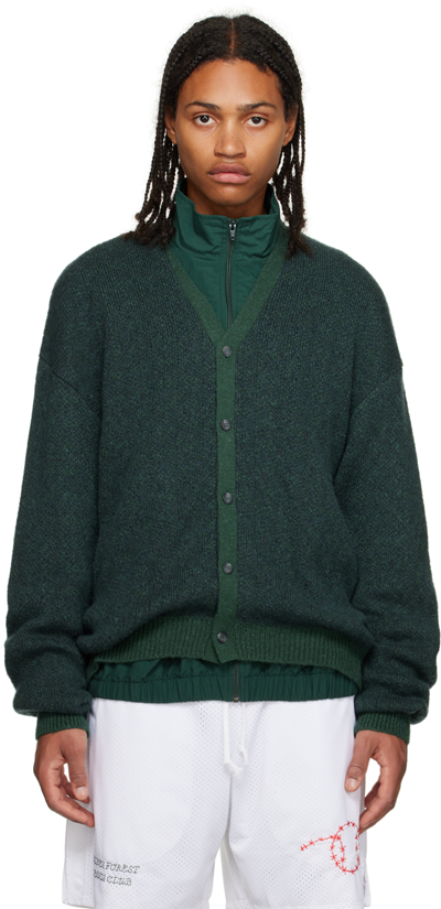 Palmes Green Inter Cardigan In Dark Green