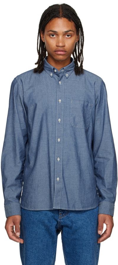 Hugo Boss Blue Pocket Long Sleeve Shirt In Light/pastelblue 450