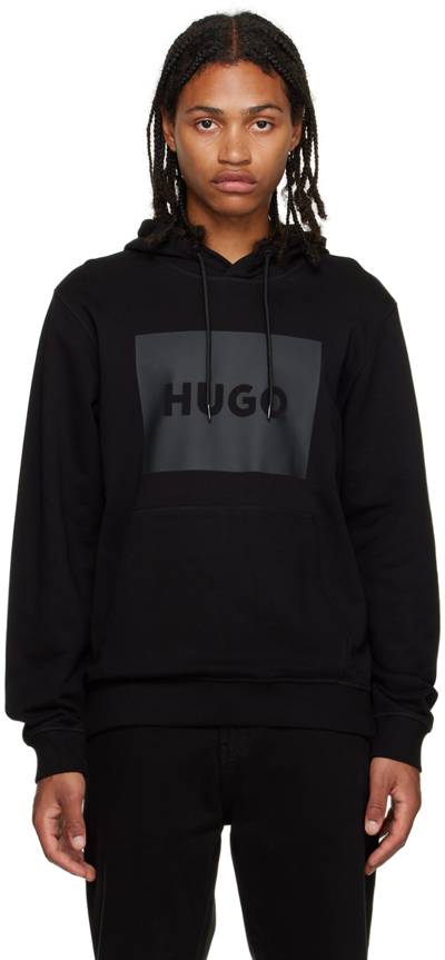 Hugo Boss Cotton-terry Hoodie With Box Logo In Black 002