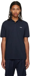 HUGO NAVY BONDED POLO