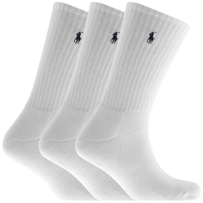 Ralph Lauren Three Pack Socks White