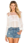 FOR LOVE & LEMONS COSMOS PINTUCK BLOUSE,CT1313G SU17