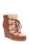 Veronica Beard Elfred Leather Wedge Booties In Hazelwood